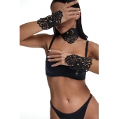 Фигурный набор для БДСМ-игр с узорами и золотистой фурнитурой - Crazy Handmade - купить с доставкой в Белгороде