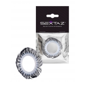 Эластичное эрекционное колечко с черными «ресничками» - Sextaz - в Белгороде купить с доставкой