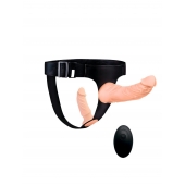 Женский страпон с 2 насадками, вибрацией и пультом ДУ - Erowoman-Eroman - купить с доставкой в Белгороде