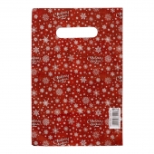 Красный подарочный новогодний пакет с вырубной ручкой (20х30 см) - Сима-Ленд - купить с доставкой в Белгороде