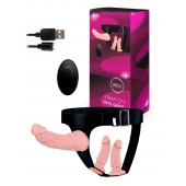 Женский страпон с 3 насадками и вибрацией - Erowoman-Eroman - купить с доставкой в Белгороде