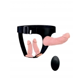 Женский страпон с 3 насадками и вибрацией - Erowoman-Eroman - купить с доставкой в Белгороде