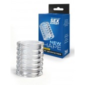 Прозрачная сквозная насадка на пенис с ребрышками - Sex Expert - в Белгороде купить с доставкой