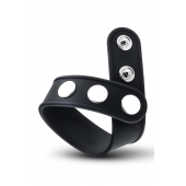 Черное эрекционное кольцо на кнопках - Blush Novelties - в Белгороде купить с доставкой