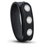 Черное эрекционное кольцо на кнопках - Blush Novelties - в Белгороде купить с доставкой