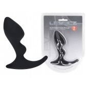 Черная анальная пробка для массажа простаты Double Ripple Silicone Prostate Massager - Shots Media BV - в Белгороде купить с доставкой