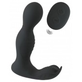 Черная анальная пробка с вибрацией, вращением и пультом ДУ RC Butt Plug with 2 Functions - Orion - в Белгороде купить с доставкой