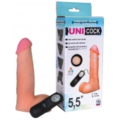 Фаллическая насадка Харнесс UNICOCK 5,5  с вибрацией - 17 см. - LOVETOY (А-Полимер) - купить с доставкой в Белгороде