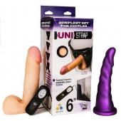 Вибрострапон с двумя насадками UniStrap - 18 и 18 см. - LOVETOY (А-Полимер) - купить с доставкой в Белгороде
