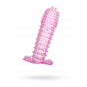 Гелевая розовая насадка с шипами - 12 см. - Toyfa Basic - в Белгороде купить с доставкой
