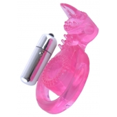 Розовая вибронасадка со стимулятор клитора   Язычок - Toyfa Basic - в Белгороде купить с доставкой