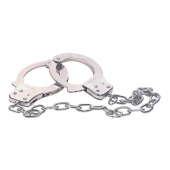 Наручники из металла с длинной цепочкой CHROME HANDCUFFS METAL HANDCUFFS W. KEY - NMC - купить с доставкой в Белгороде