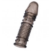 Дымчатая закрытая насадка ToyFa XLover с чешуйками и пупырышками - 13,5 см. - ToyFa - в Белгороде купить с доставкой