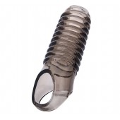 Дымчатая насадка с рёбрышками и подхватом мошонки ToyFa XLover - 12,5 см. - ToyFa - в Белгороде купить с доставкой