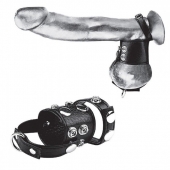 Утяжка на пенис и мошонку Cock Ring With 1.5  Ball Stretcher And Optional Weight Ring - BlueLine - купить с доставкой в Белгороде