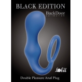 Синее эрекционное кольцо с анальной пробкой Double Pleasure Anal Plug - Lola Games - в Белгороде купить с доставкой