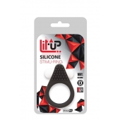 Чёрное эрекционное кольцо LIT-UP SILICONE STIMU RING 1 BLACK - Dream Toys - в Белгороде купить с доставкой