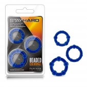 Набор из 3 синих эрекционных колец Stay Hard Beaded Cockrings - Blush Novelties - в Белгороде купить с доставкой