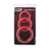 Набор из 3 красных эрекционных колец различного диаметра - ToyFa - в Белгороде купить с доставкой