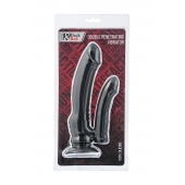 Чёрный вибратор для двойного проникновения - 19,5 см. - ToyFa