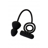 Чёрное эрекционное кольцо с вибростимулятором и анальным хвостом - Erotist Adult Toys - в Белгороде купить с доставкой