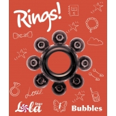 Чёрное эрекционное кольцо Rings Bubbles - Lola Games - в Белгороде купить с доставкой