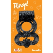 Чёрное эрекционное кольцо Rings Treadle с подхватом - Lola Games - в Белгороде купить с доставкой