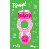 Розовое эрекционное кольцо с вибрацией Rings Ringer - Lola Games - в Белгороде купить с доставкой