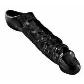 Чёрная увеличивающая насадка на член Mamba Cock Sheath Packaged - 16,5 см. - XR Brands - в Белгороде купить с доставкой