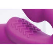 Ярко-розовый безремневой вибрострапон Evoke Vibrating Strapless Silicone Strap-on Dildo - XR Brands - купить с доставкой в Белгороде
