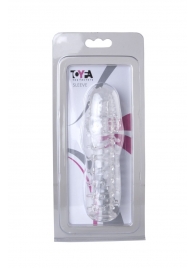 Прозрачная, закрытая насадка с шипами и точками - 13,5 см. - Toyfa Basic - в Белгороде купить с доставкой