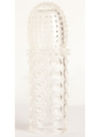 Прозрачная закрытая гелевая насадка - 13,5 см. - Toyfa Basic - в Белгороде купить с доставкой