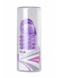 Закрытая фиолетовая насадка с 2 отростками - 13 см. - Toyfa Basic - в Белгороде купить с доставкой