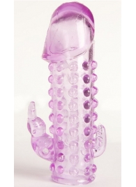 Закрытая фиолетовая насадка с 2 отростками - 13 см. - Toyfa Basic - в Белгороде купить с доставкой