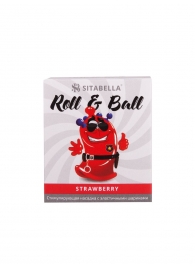 Стимулирующий презерватив-насадка Roll   Ball Strawberry - Sitabella - купить с доставкой в Белгороде