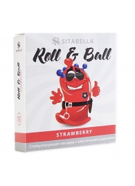 Стимулирующий презерватив-насадка Roll   Ball Strawberry - Sitabella - купить с доставкой в Белгороде