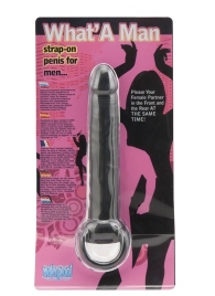 Чёрная насадка на пенис для анальной стимуляции WHATA MAN - 16 см. - Seven Creations - в Белгороде купить с доставкой