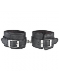 Черные фиксаторы для ног на цепи с мехом внутри - Lux Fetish - купить с доставкой в Белгороде