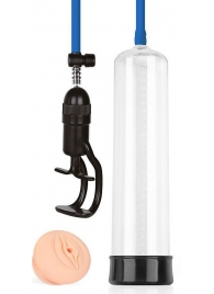 Прозрачная вакуумная помпа Sex Expert с насадкой-вагиной - Sex Expert - в Белгороде купить с доставкой