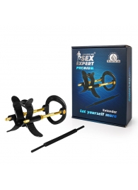 Черно-золотистый экстендер для пениса Sex Expert - Sex Expert - в Белгороде купить с доставкой