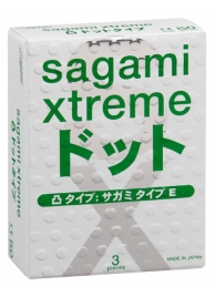 Презервативы Sagami Xtreme SUPER DOTS с точками - 3 шт. - Sagami - купить с доставкой в Белгороде