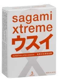 Ультратонкие презервативы Sagami Xtreme SUPERTHIN - 3 шт. - Sagami - купить с доставкой в Белгороде