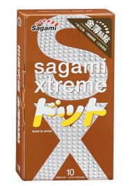 Презервативы Sagami Xtreme FEEL UP с точечной текстурой и линиями прилегания - 10 шт. - Sagami - купить с доставкой в Белгороде