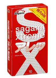 Утолщенные презервативы Sagami Xtreme Feel Long с точками - 10 шт. - Sagami - купить с доставкой в Белгороде
