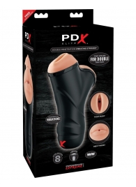 Мастурбатор в колбе с двумя тоннелями Double Penetration Vibrating Stroker - Pipedream - в Белгороде купить с доставкой