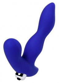 Синий силиконовый вибростимулятор простаты Stroman - 14,5 см. - ToyFa - в Белгороде купить с доставкой