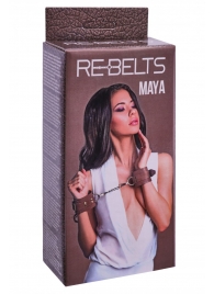 Коричневые кожаные наручники Maya - Rebelts - купить с доставкой в Белгороде