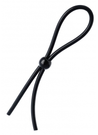 Черное лассо на пенис с одной бусиной - A-toys - в Белгороде купить с доставкой