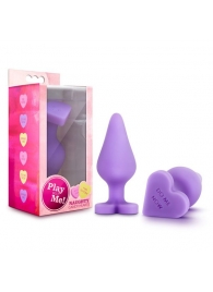 Фиолетовая анальная пробка Naughty Candy Heart Do Me Now - 8,9 см. - Blush Novelties - купить с доставкой в Белгороде