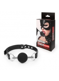 Черный силиконовый кляп-шарик на ремешке - Notabu - купить с доставкой в Белгороде